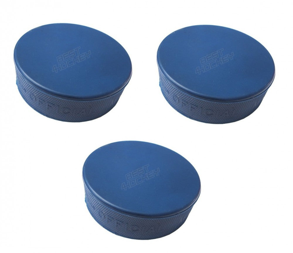 3x puck junior blue ice hockey puck for children